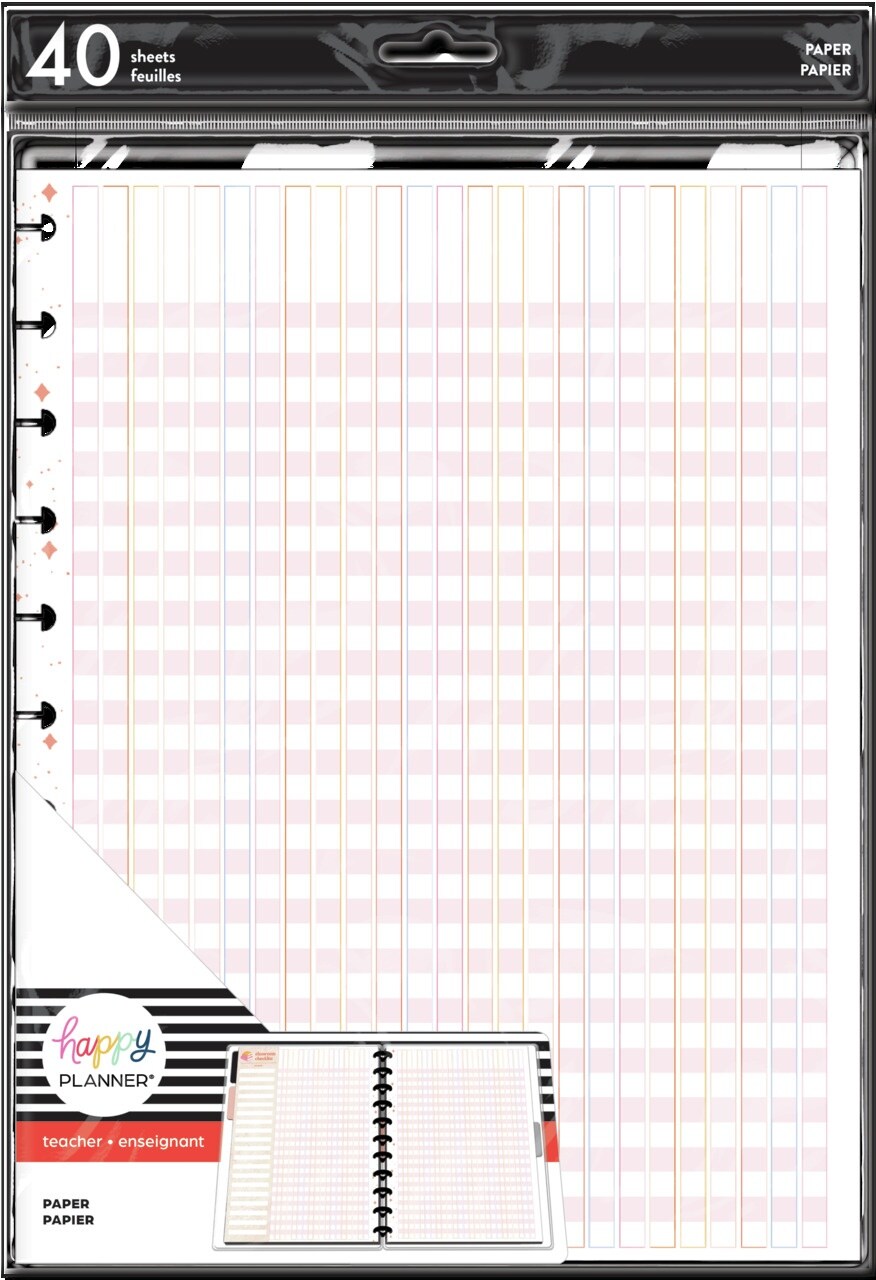Happy Planner Big Planner Fill Paper W/40 Sheets 8.5"X11"-Groovy Teacher